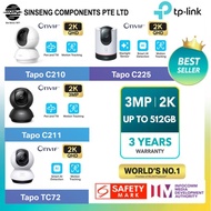 TP-Link Tapo C210 / C211 3MP 2K | TC72 / C225 4MP | 3 YRS SG Warranty | 360 Degree Home Security CCTV Wireless IP Camera | 2-Way Audio/Night View/Motion Detection/Up to 512GB (Options:32GB/64GB/128GB/256GB Kioxia Micro SD Card | SanDisk High Endurance)