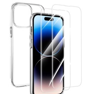 (IP16PRE) Combo 2 Glasses get 1 free Case For iPhone 16/ip16plus iphone 16 pro iphone 16 promax anti