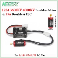 NEEBRC 1224 3600KV 4000KV Outunner Brushless Motor With 25A Brushless ESC For 1/18/ 1/24 1/28 RC Cra