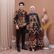 Gamis Batik Couple Pasangan Sarimbit Gamis Batik Kombinasi Terbaru