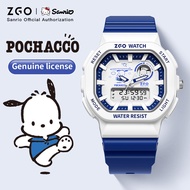 ZGO x Sanrio Pochacco Watch For Kids Waterproof Light  Display Sports Detachable Strap With Box 810
