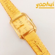 [Yaohui] Vietnam Sand Gold Men's Watch Roman Character Retro Boss Casual Waterproof Watch Gold Store