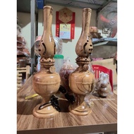 Pair of Mahogany Altar Lamps to Decorate the Ancestor Altar - Beautiful Wood Grain Church in Many Si