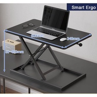 Smart Ergo Manual Desk Converter with 6 heights adjustment | Ergonomic Height Adjustable Standing ta