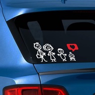 P-A94 House of Four Reflective Stickers Family Car Stickers P-A94