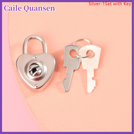 Caile 1ชุด Mini Heart Shape padlock กระเป๋าเดินทางฮาร์ดแวร์ล็อคกุญแจสำหรับเดินทางเครื่องประดับกล่องไดอารี่หนังสือกระเป๋าเดินทาง