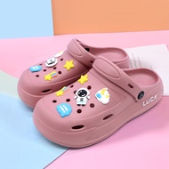 FENTINA Sandal Kodok Dewasa Wanita Kekinian Sandal Fuji Sandal Baim Wedges Anti-selip Sandal Jelly