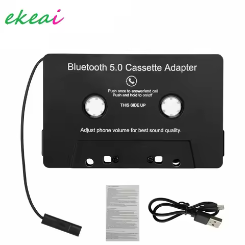 EKEAI Car Bluetooth Cassette Adapter Bluetooth 5.0 Car Audio Stereo Cassette Tape Adapter To Aux Car