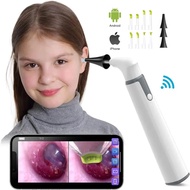 Wireless Otoscope Ear Camera 3.9mm 1080P HD WiFi Ear Scope with 6 LED Lights for Kids Adults Support