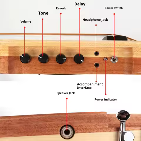 Foldable Silent Electronic Guitar Beginner Portable Travel Folk Classical Headless Wooden Guitar Ent