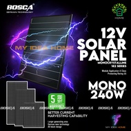 BOSCA 5 Year Warranty Monocrystalline Solar Panel MONO 240W 12V Solar module cell 182 Series