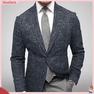   Men Formal Blazer Men Lightweight Blazer Stylish Plaid Print Business Suit Jacket for Groom Wedding Anti-wrinkle Double Buttons Long Sleeve Southeast Asian Buyers'