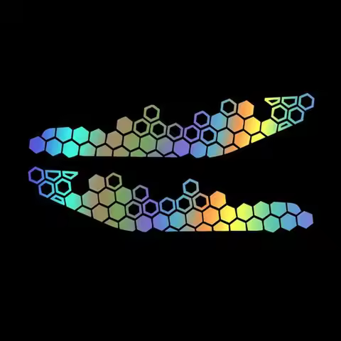 Motorcycle Honeycomb Decals Decorative Sticker Multicolor PET Reflective Stickers 39*9cmUniversal Wa