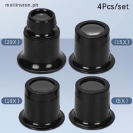 MEILINVREN 4pcs/set Eye Loupe Magnifiers 5x/10/15x/20x Watch repair tool kit Jewelry Loupe Magnifier