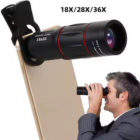 18/28/36X Mobile Phone Camera Lens Universal Zoom Monocular Telescope Phone Camera Telephoto Lens fo
