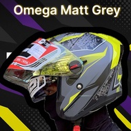 หมวกกันน็อค แว่น2ชั้น Index ID Etron รุ่นใหม่ล่าสุด Apollo เทาเงา XL 61-62cm