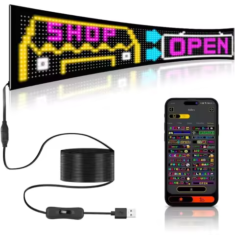 Programmable LED Sign Scrolling Flexible Display Bluetooth App Control Custom Text Patterns Animatio