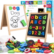 Huruf dan Nombor Magnetik GINMIC dengan Papan Magnet, Magnet Abjad ABC, Mainan Pembelajaran & Pendid