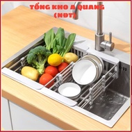 Multifunctional Stainless Steel Sink Rack Made of 304 Stainless Steel with Adjustable Size - Stainle