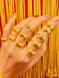 แหวนทองคำแท้ น้ำหนัก 1 กรัม ลายโบว์ก้านคู่ ทองคำแท้ 96.5% พร้อมใบรับประกันสินค้า