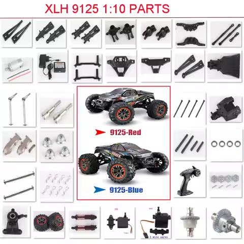 XLH 9125 1/10 Xinlehong RC Car Spare Parts-01:25-SJ01~25-ZJ06 Shell Arm Bumper Steering Cup Servo Di