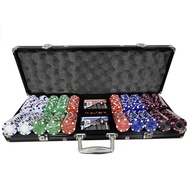 Poker Chip Case Silver / Black 500 Chip Set