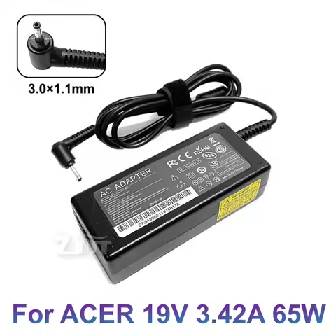 19V 3.42A 65W 3.0*1.1mm Laptop AC Power Adapter Charger For ACER Aspire S3 S5 S7 P3 Iconia C740 C720