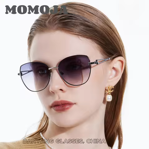 MOMOJA Women Sunglasses No polarized Outdoor Vintage Design Sun Glasses Cat Eye Eyewear Brand Alloy 