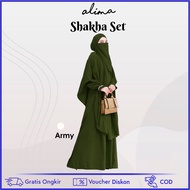 Shakha Dress Wanita Gamis Syari Set Khimar Cadar Polos Wolfis Oxford Remaja Daily Baju Muslimah Perempuan Premium Mewah Modern