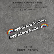 Rainbow F1 Safety Car Interior Decal Popular Body Personalized Window Glass Decorative Sticker Helme