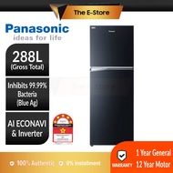 Panasonic 288L 2-door Top Freezer Refrigerator Inverter Econavi Energy Saving | NR-TV301BPKM (Fridge Peti Sejuk Peti Ais 电冰箱 NR-TV301)