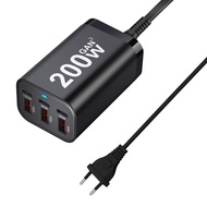 200W เดสก์ท็อปชาร์จหลายพอร์ต USB + PD แกลเลียมไนไตรด์ Charger high Power PD FAST CHARGE สําหรับโน้ตบ