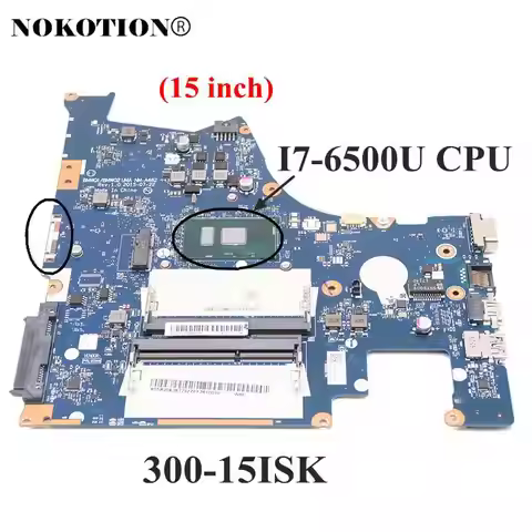 NOKOTION BMWQ1/Q2 UMA NM-A482 for Lenovo IdeaPad 300-15 300-15ISK 15.6 inch Laptop Motherboard I7-65