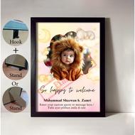 A4 Custom Baby Newborn frame baby 1st birthday - Birthday Gift Present Decoration ((Portrait)
