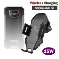 15W Qi Car Wireless Charging Stand for DOOGEE S89 Pro Rugged Phone Holder Wireless Charger for Dooge