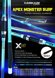 KAMIKAZE Joran Pancing Spinning APEX MONSTER 390cm - 450cm Hi Carbon Blank 24T Extra Slim Joran Panc