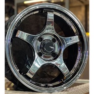 ADVAN GT 15X6.5 4H100 ET40 (SUPER CHROME )BLACK PDV NEW SPORT RIM