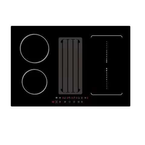 New Kitchen 4 Burner Induction Cooker Built in Stove Induction Cooktop With Downdraft Range Hood