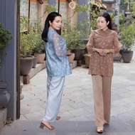 Bao Han Design Dharma Dress Lien Floral Silk Chiffon Fabric for Buddhists Dress for Going to Temple,