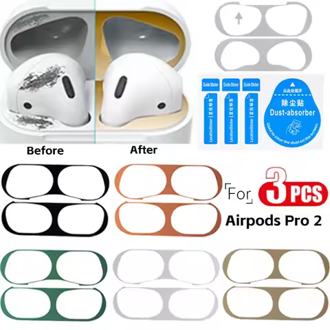 Metal Dustproof Sticker for Apple Airpods Pro Headphone Covers for Airpods Pro 2 Headphones Charging