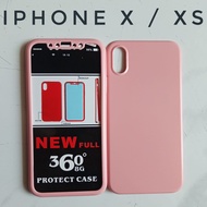 X Xs Premium Hard Case 360 Pink Tempered Glass Phone Case