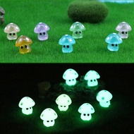 Mini Resin Mushrooms / Luminous Tiny Miniature Mushroom /Glow in The Dark Ornament for Dollhouse Garden Decoration /DIY Craft Micro Landscape Aquarium Party De