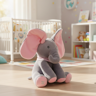 Adorable Animated Plush Elephant Toy - Moving Ears, Singing, Ideal for Baby Gifts, 30cm  Mainan Gaja