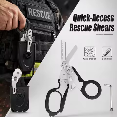 Tactical Medical Scissor Emergency Rescue Shear Gear Foldable Plier First Aid Kit Wrench Cutter Outd