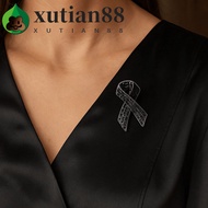 XUTIAN Black Ribbon Pin, Melanoma Cancer Skin Cancer Funeral Ribbon Badge Brooch, Sweet Vintage Lape