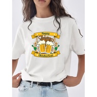 COD Women'S Oktoberfest Celebration T-Shirt - Casual Round Neck 3ZDQ