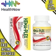 NaturesPlus Hema-Plex Iron - 30 Slow-Release Tablets or 60 softgels
