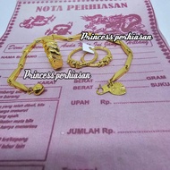 (TERBARU) gelang tangan bonus cincin dan anting berlapis emas 24K set gelang cincin dan anting 3gram