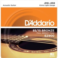 1 SET OF ACOUSTIC GUITAR STRINGS SIZE 010 EZ900 GUITAR/S 10/S ACOUSTIC/S STRING/S ONE SET OF/S
