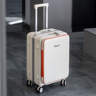 Front-opening luggage case, 19-inch women's trolley case20Aluminum frame large capacity travel lugga